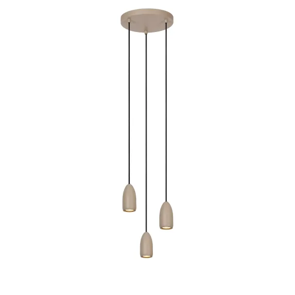 EVORA Pendant light-Taupe-Ø25-3xGU10-35W-Metal image 1