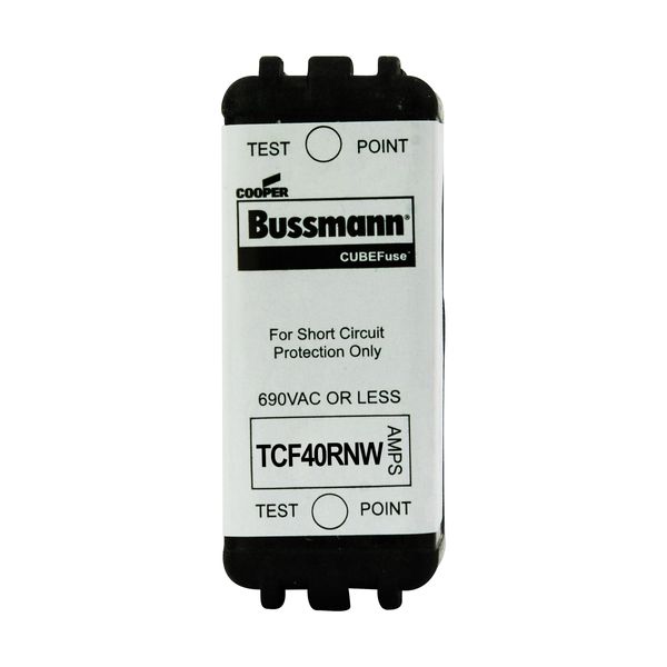 Eaton Bussmann series TCF fuse, Finger safe, 690 Vac, 40A, 50kA, Non-Indicating, Time delay, inrush current withstand, Class CF, CUBEFuse, Glass filled PES image 1