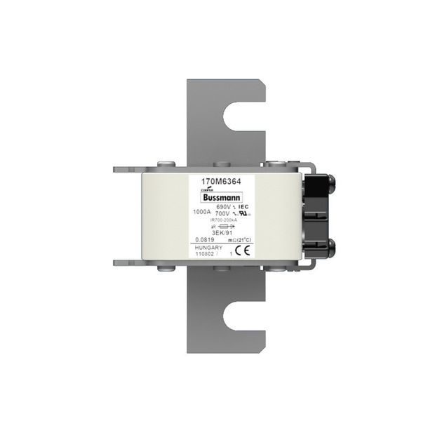 Fuse-link, high speed, 1250 A, AC 690 V, size 3, 76 x 92 x 126 mm, aR, IEC, single indicator image 13