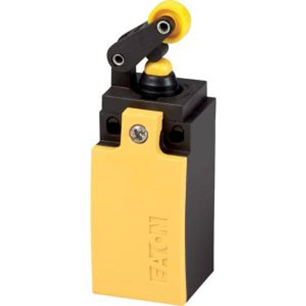 Position switch, Roller lever, Complete unit, 1 N/O, 1 NC (late-break), Screw terminal, Yellow, Insulated material, -25 - +70 °C, Long image 2