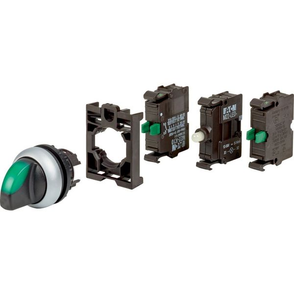 Illuminated selector switch actuator, RMQ-Titan, maintained, 3 positions, 2 NO, green, Blister pack for hanging image 6