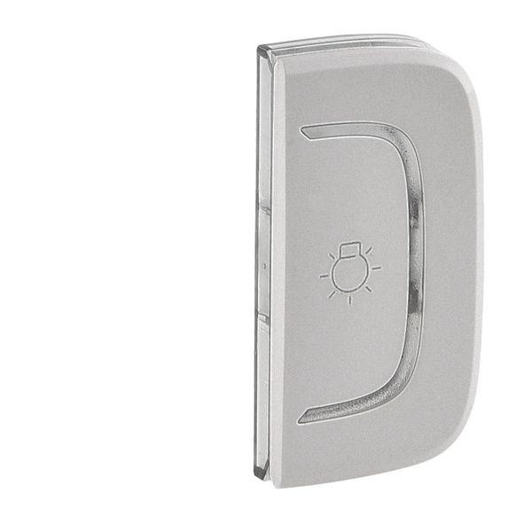 Cover plate Valena Allure - light symbol - right-hand side mounting - aluminium image 1