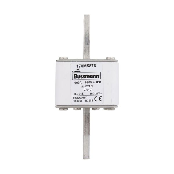 Fuse-link, high speed, 900 A, AC 690 V, size 2, 61 x 75 x 140 mm, aR, DIN, IEC, single indicator image 13