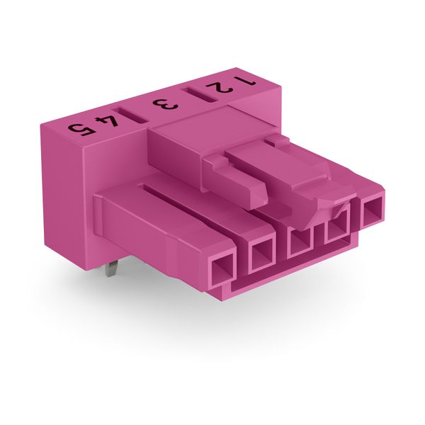 Socket for PCBs angled 5-pole pink image 1