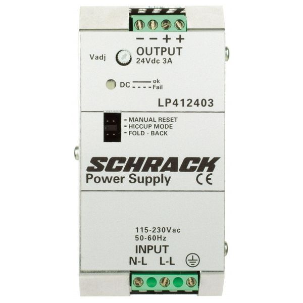 Single-phase Power Supply pulsing, 230VAC/12VDC, 5A at 50øC image 1