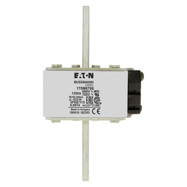 Fuse-link, high speed, 1250 A, AC 690 V, size 3, 76 x 92 x 139 mm, aR, IEC, UL, single indicator image 7