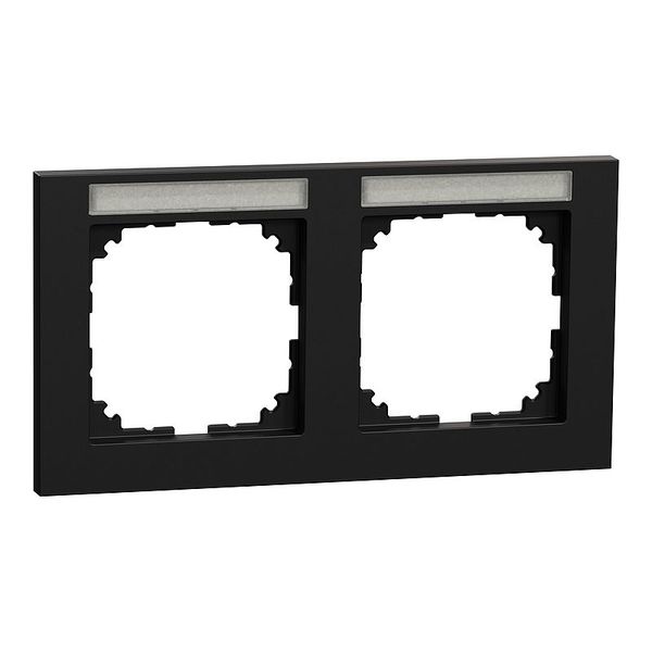 M-Pure frame, 2-fold with label holder, horizontal installation, matt black image 1