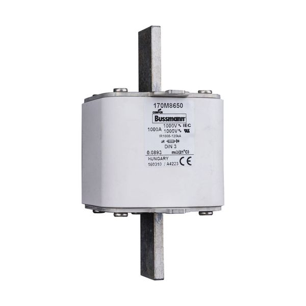 Fuse-link, high speed, 1000 A, AC 1000 V, DIN 3, 90 x 75 x 150 mm, aR, DIN, IEC, single indicator image 10