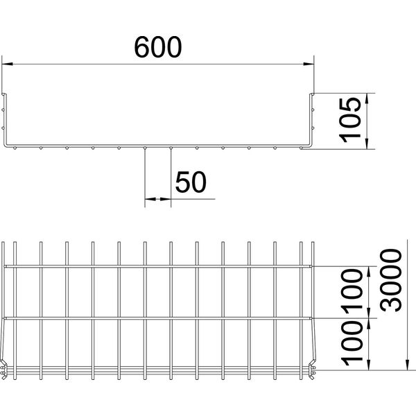 GRM 105 600 A4 Mesh cable tray GRM  105x600x3000 image 2