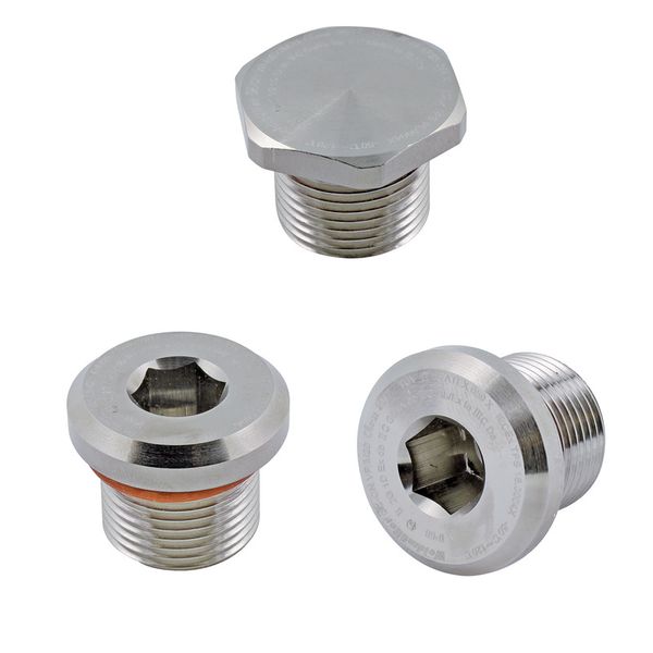 Ex sealing plugs (metal), 1" NPT, 19.5 mm, Brass, nickel-plated image 1