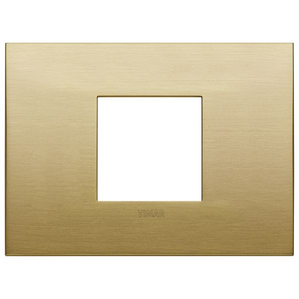 Classic plate 2centrM met.brushed brass image 1