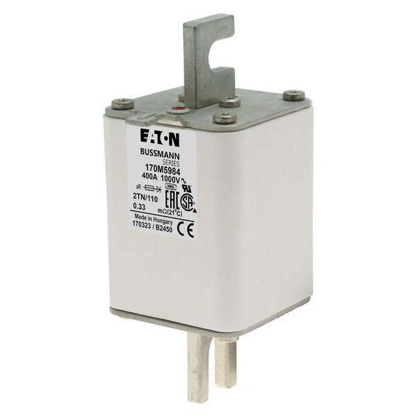 Fuse-link, high speed, 400 A, AC 1000 V, DIN 2, 59 x 75 x 138 mm, aR, DIN, IEC, single indicator image 6