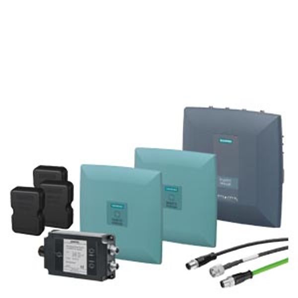 SIMATIC RF600 Starter package basic 1x reader RF650R ETSI 2x antenna RF650A 1x wide-range power supply 1 x power supply cable 24 V, 5 m 2x antenna cable, 5 m 1x RJ45 Ethernet  6GT2811-6AB20-0XA1 image 1