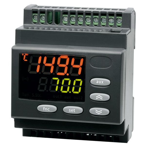 Digital temperature controller for DIN rail mounting, -200..1600C/F, AC95-240V, for Pt 1000, NTC, PTC image 1