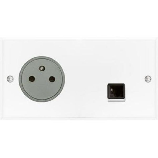 Art d'Arnould universe Memory 2P+E 16A 250V power socket and RJ45 category 6 FTP socket - crystal image 1