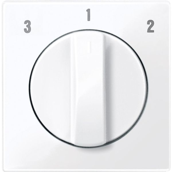 Central plate for fan rotary switch, active white, glossy, System M image 4