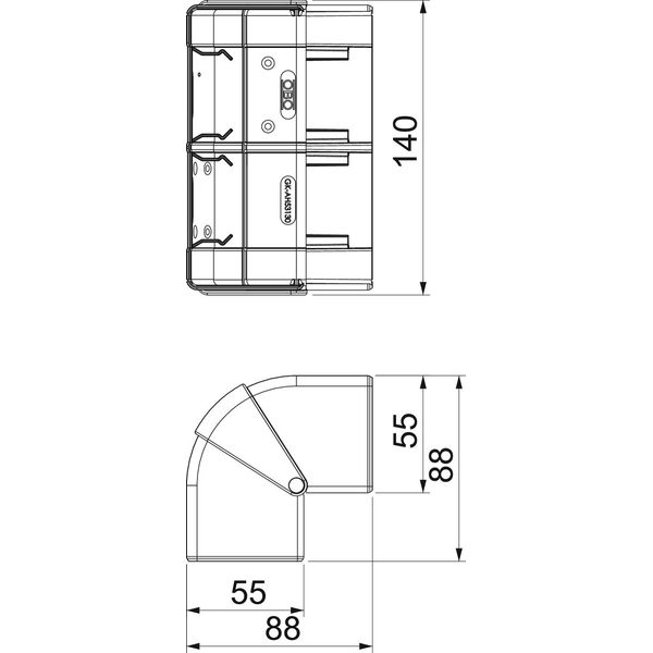 GK-AH53130AL External corner variable 140x88x88 image 2