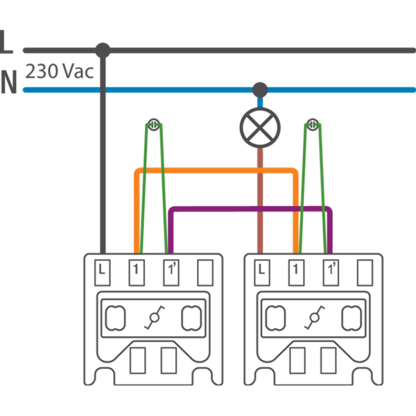 Splashproof two-way control switch 10 AX/250 Vac with transparent wind image 4