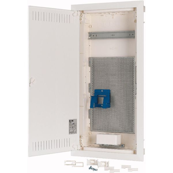 Hollow wall compact distribution board, multimedia, 4-rows, flush sheet steel door image 9