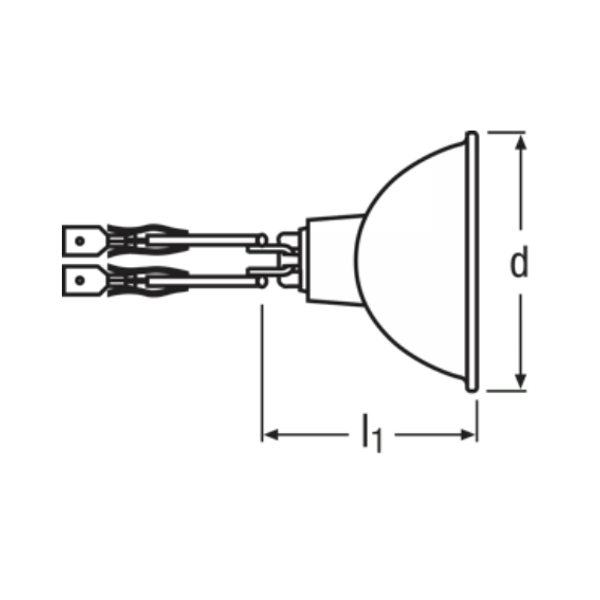 Halogen lamp with reflector OSRAM 64339 C 112.50W 3300K 20x1 connector: male image 2