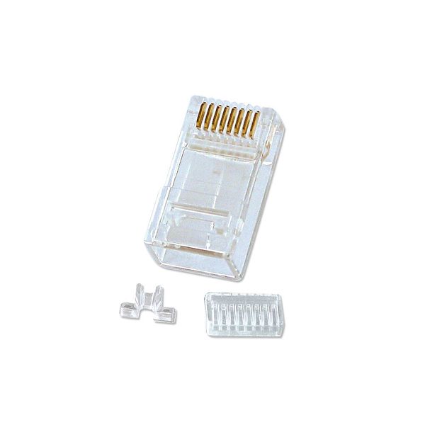 RJ-45 Male Connector, 8 Pin UTP CAT6, Pack of 10 Cat.6 UTP crimp connector RJ45 unshielded for the assembly of patch cables, contacts with gold plating 1,27µm, pack of 10 image 1