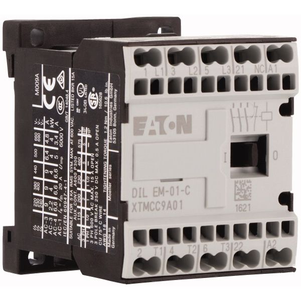 Contactor, 110 V DC, 3 pole, 380 V 400 V, 4 kW, Contacts N/C = Normally closed= 1 NC, Spring-loaded terminals, DC operation image 4
