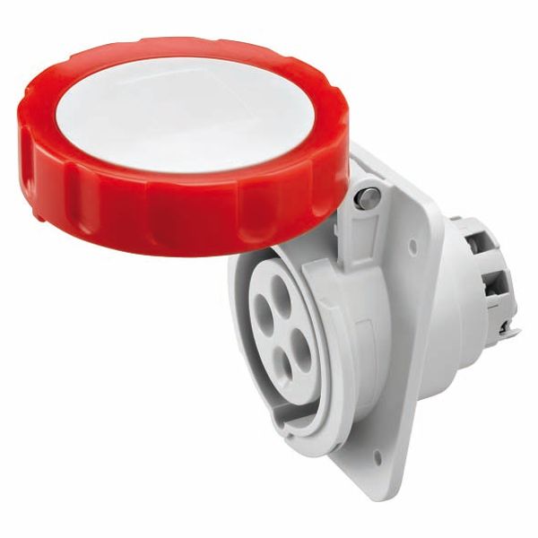 10° ANGLED FLUSH-MOUNTING SOCKET-OUTLET HP - IP66/IP67 - 3P+E 32A 440-460V 60HZ - RED - 11H - SCREW WIRING image 2