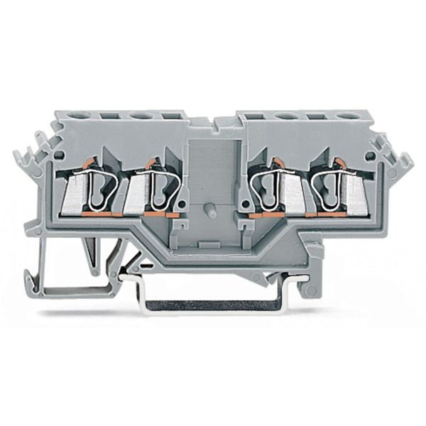 Double potential terminal block 2.5 mm² lateral marker slots gray image 1