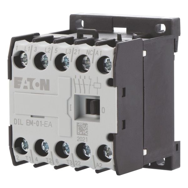 Contactor, 230 V 50 Hz, 240 V 60 Hz, 3 pole, 380 V 400 V, 4 kW, Contacts N/C = Normally closed= 1 NC, Screw terminals, AC operation image 1