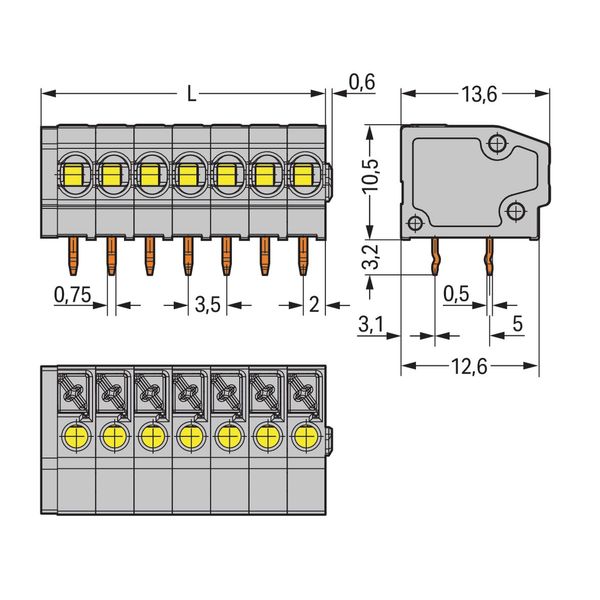 PCB terminal block push-button 1.5 mm² blue image 5