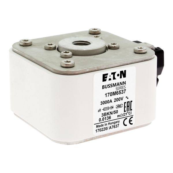 Fuse-link, high speed, 3000 A, AC 200 V, size 3, 76 x 92 x 50 mm, aR, IEC, single indicator image 16