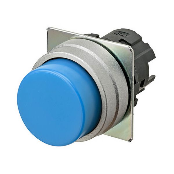 Pushbutton A22NZ Ø22, bezel brushed metal, PROJECTED, MOMENTARY, CAP C image 1