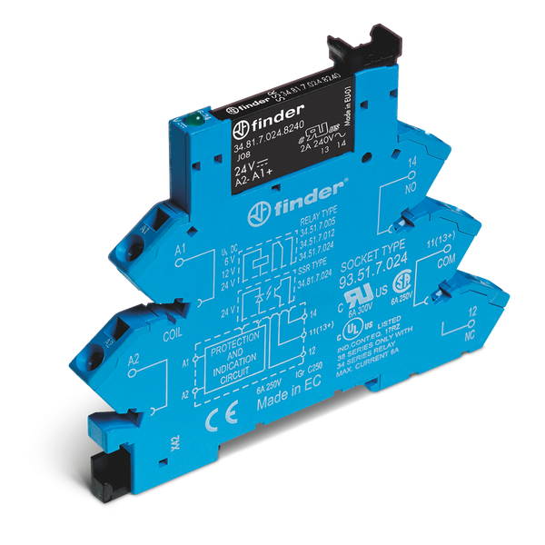 Rel. interface SSR screwless 6,2mm.In.24VDC 1NO Out.0,1A/48VDC (38.91.7.024.7048) image 2