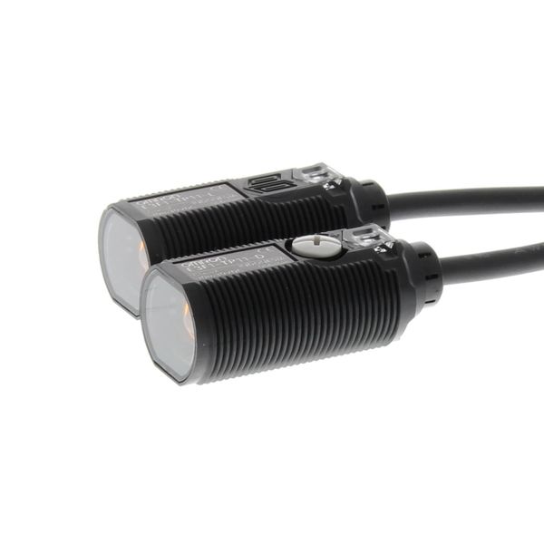 Photoelectric sensor, M18 threaded barrel, plastic, red LED, through-b image 2