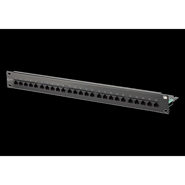 UAE 25x8(4) Cat.3 patch panel, steel black image 1