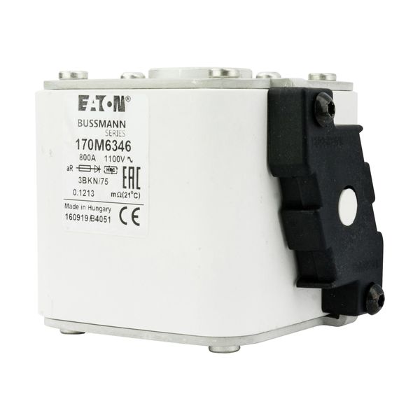 Fuse-link, high speed, 800 A, AC 1100 V, size 3, 76 x 92 x 76 mm, aR, IEC, UL, single indicator image 7