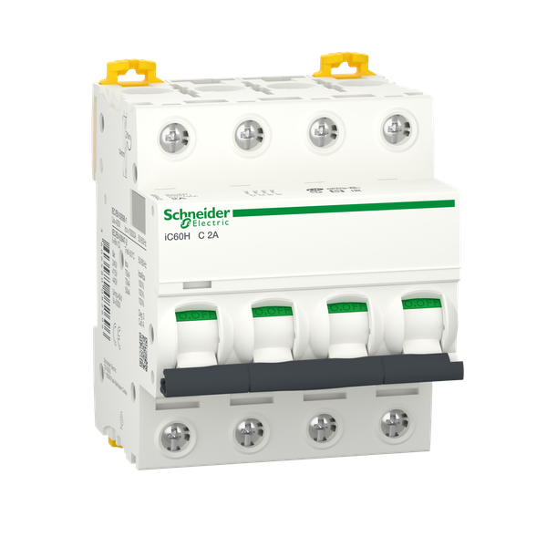 Miniature circuit-breaker, Acti9 iC60H, 4P, 2 A, C curve, 10000 A (IEC 60898-1), 70 kA (IEC 60947-2) image 6