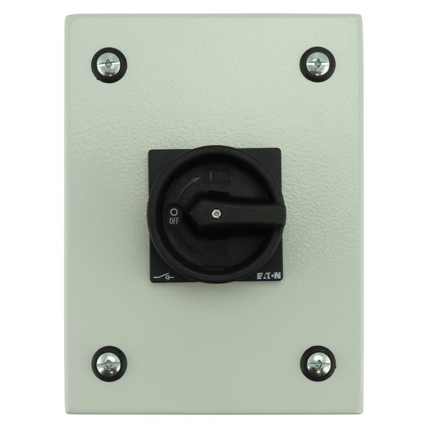 Main switch, P1, 40 A, surface mounting, 3 pole, 1 N/O, 1 N/C, STOP function, With black rotary handle and locking ring, Lockable in the 0 (Off) posit image 12