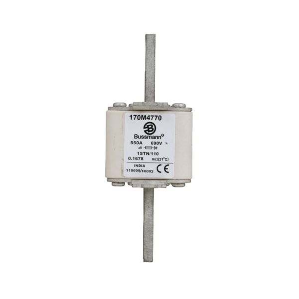 Fuse-link, high speed, 550 A, AC 690 V, size 1, 52 x 52 x 140 mm, aR, IEC, single indicator image 9