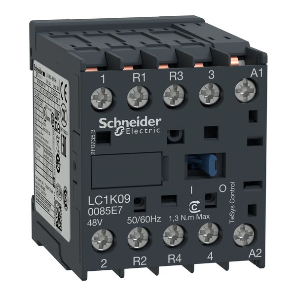 TeSys K contactor, 4P (2NO/2NC), AC-1 440V 20A, 48V AC coil,solder pins image 3