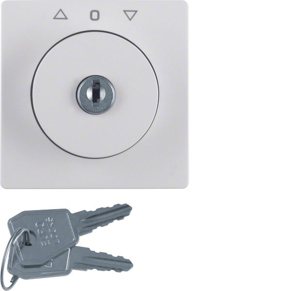 Central piece with lock for blind key switch Berker, Q.x polar white, velvet image 1