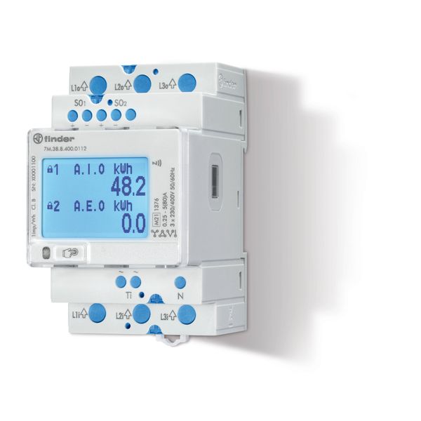 Multif.energy meter/3 ph.LCD/80A/3x230/400VAC/2 S0+IR+NFC/MID (7M.38.8.400.0112) image 4