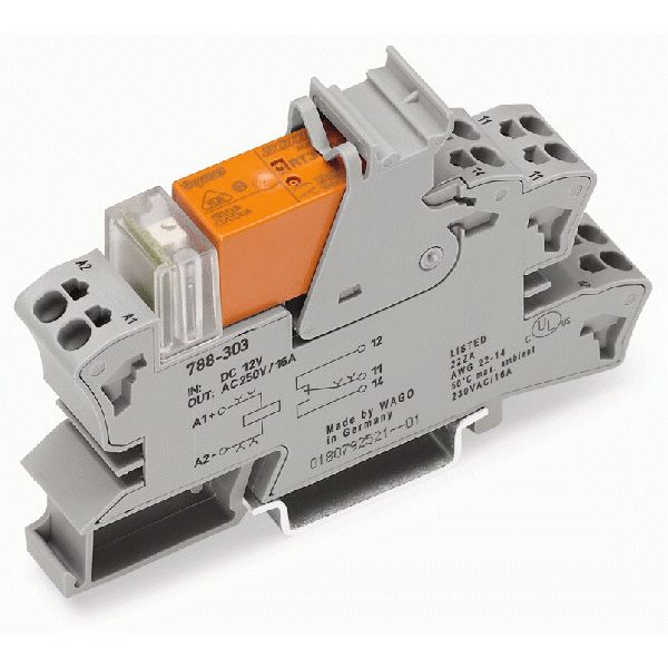 Relay module Nominal input voltage: 12 VDC 1 changeover contact gray image 3