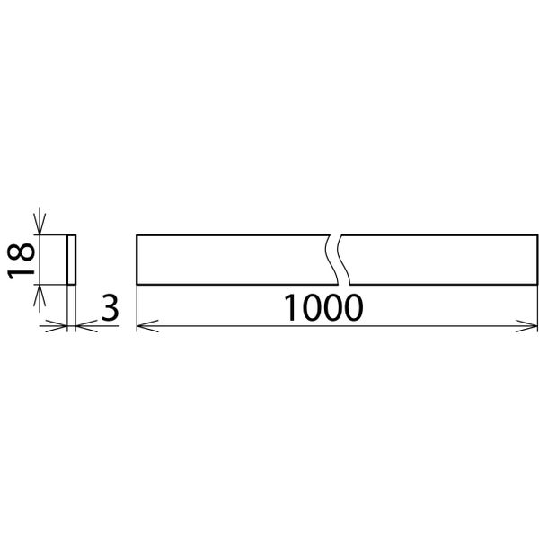 Busbar, 18x3 mm Cu/Sn L 1000 mm image 2