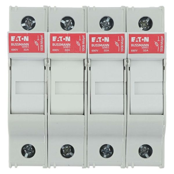 Fuse-holder, low voltage, 32 A, AC 690 V, 10 x 38 mm, 4P, UL, IEC, with indicator image 7