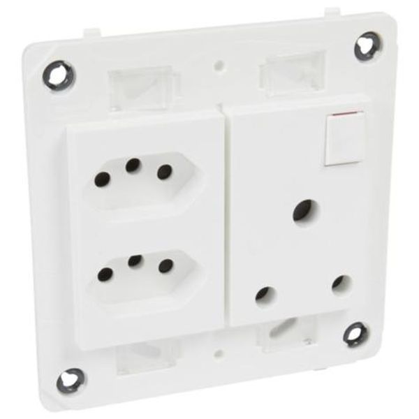 Socket Arteor - 2 new RSA socket + 1 old RSA switched socket - white image 1