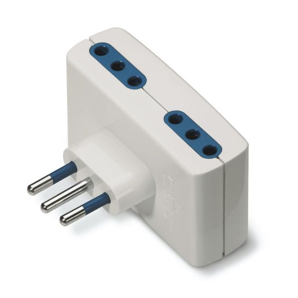 4-WAY ADAPTOR 2P+E 10A WHITE image 3