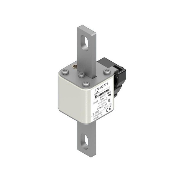 Fuse-link, high speed, 500 A, AC 690 V, compact size 1, 45 x 59 x 148 mm, aR, IEC, UL, single indicator image 14