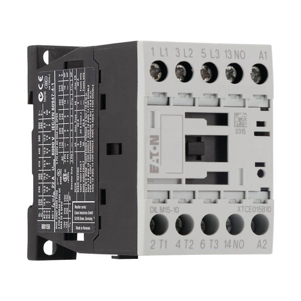 Contactor, 3 pole, 380 V 400 V 7.5 kW, 1 N/O, 110 V 50 Hz, 120 V 60 Hz, AC operation, Screw terminals image 11