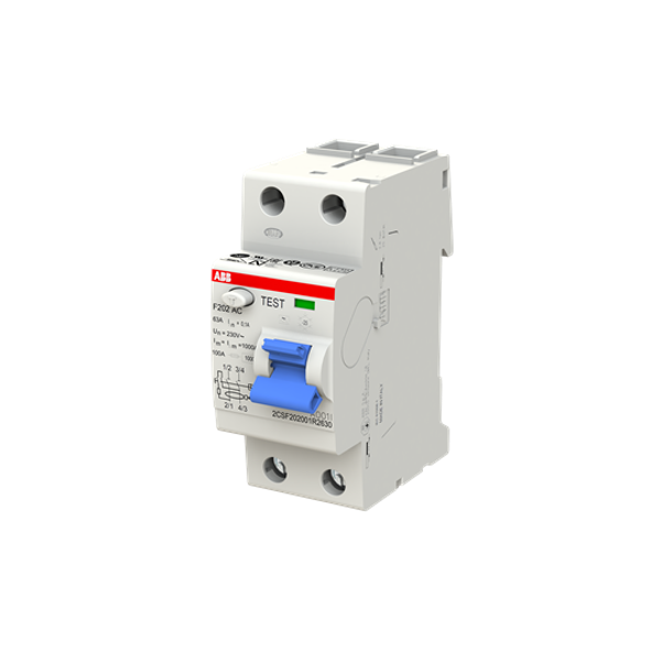 F202 AC-80/0.1 Residual Current Circuit Breaker 2P AC type 100 mA image 3